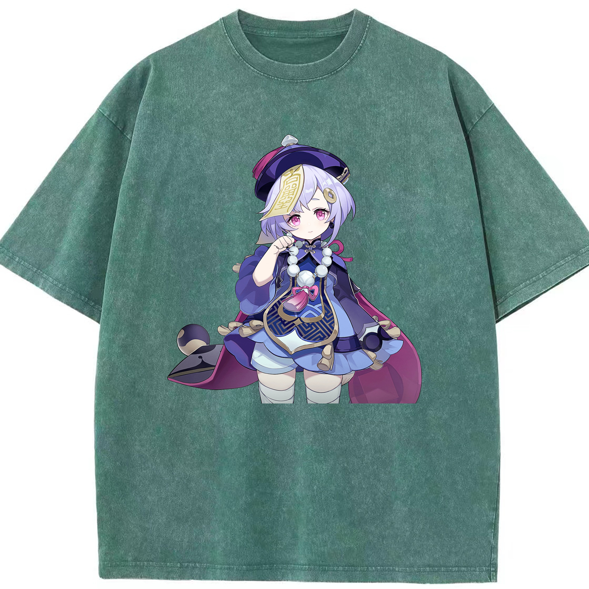 げんし神 七七 なな  genshin Nana 綿100% ヴィンテージ風 半袖Tシャツ（フロントプリント）